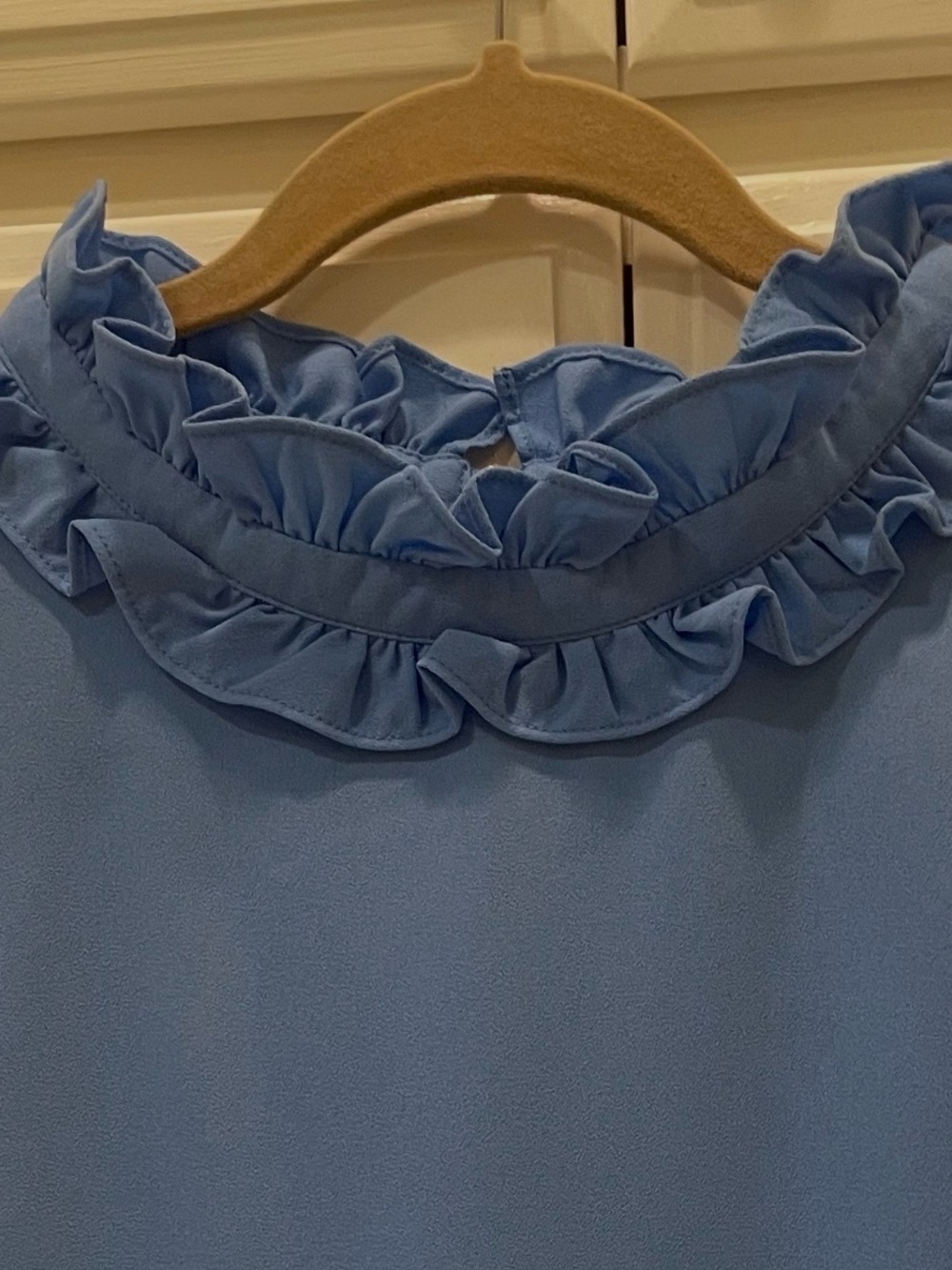 Sail to Sable Sky Blue Sleeveless Ruffle-Neck Top - Picture 3 of 5